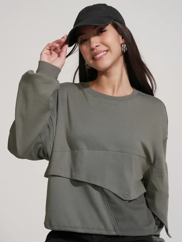 Tokyo Talkies Women Olive Solid Regular Top