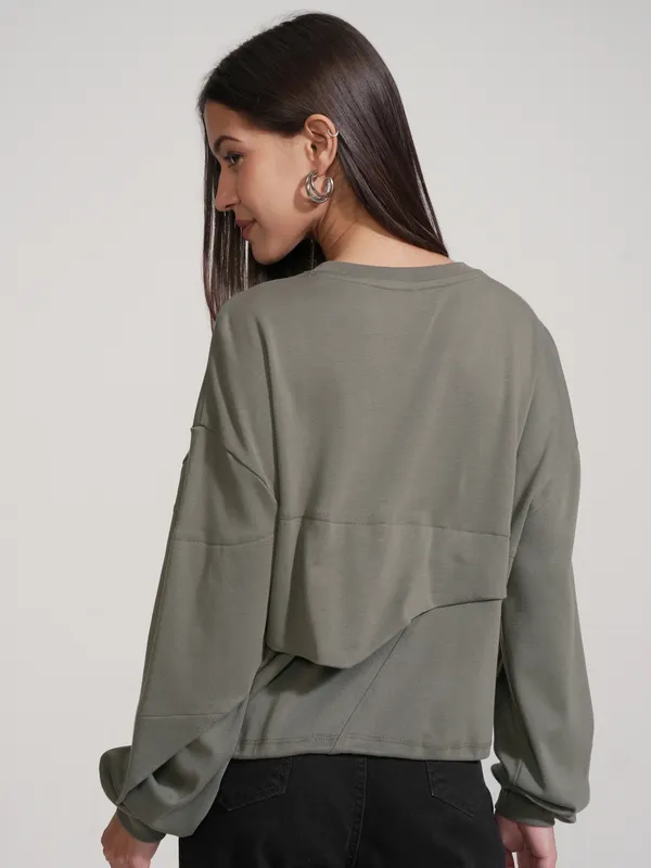 Tokyo Talkies Women Olive Solid Regular Top