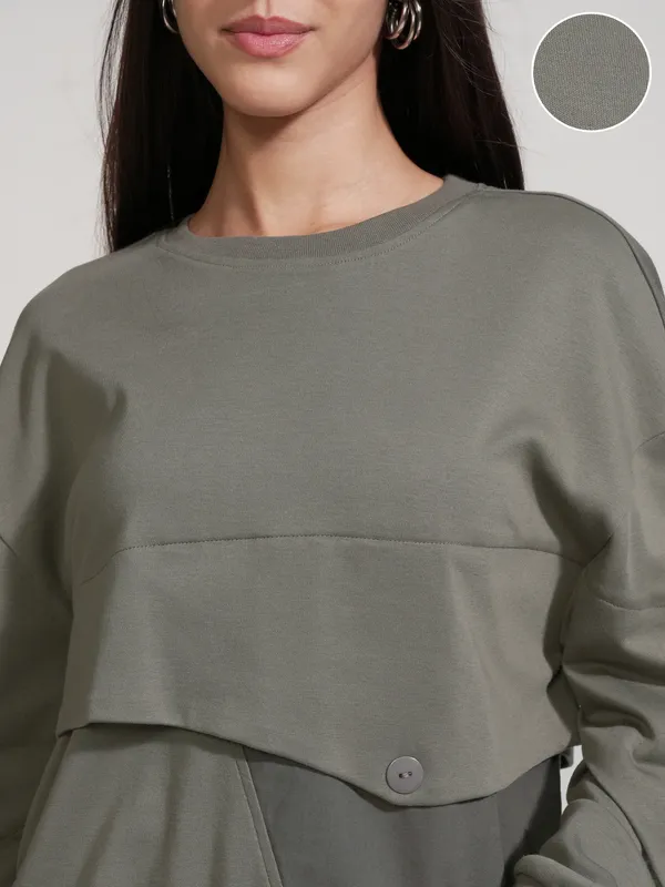 Tokyo Talkies Women Olive Solid Regular Top