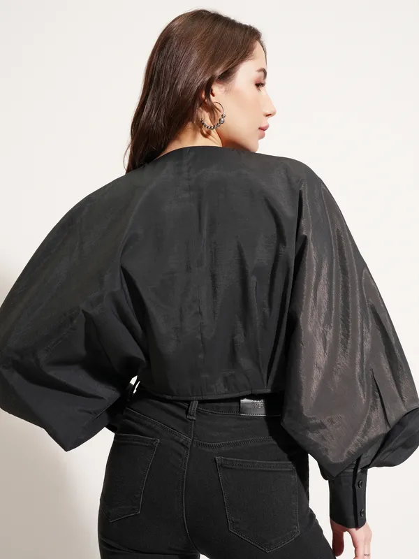 Solid Shirt Style Top