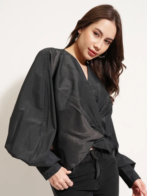 Solid Shirt Style Top