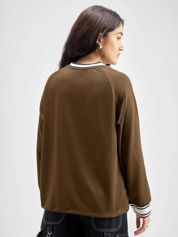 Tokyo Talkies Women Brown Printed Regular Top