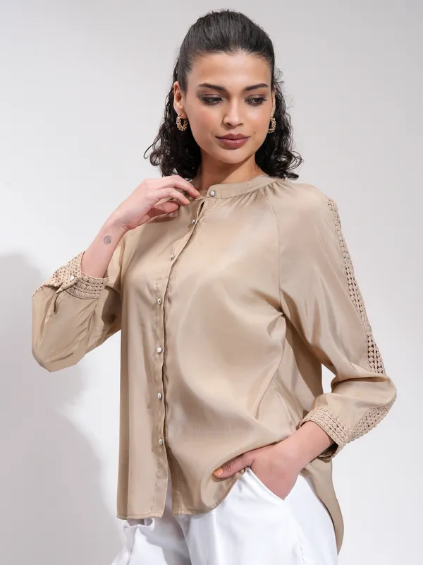 Tokyo Talkies Women Brown Solid Regular Top