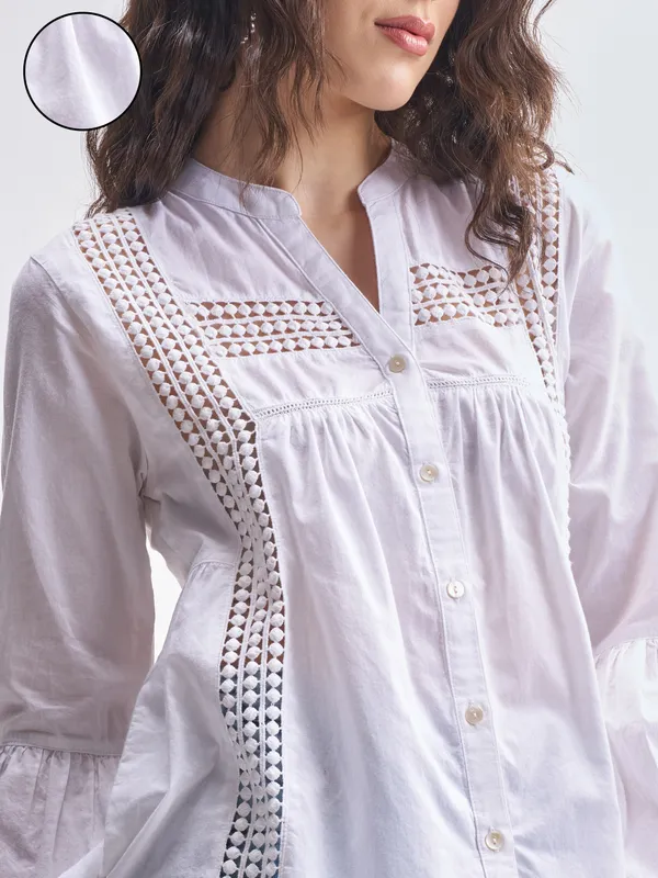 Tokyo Talkies Women White Solid Regular Top