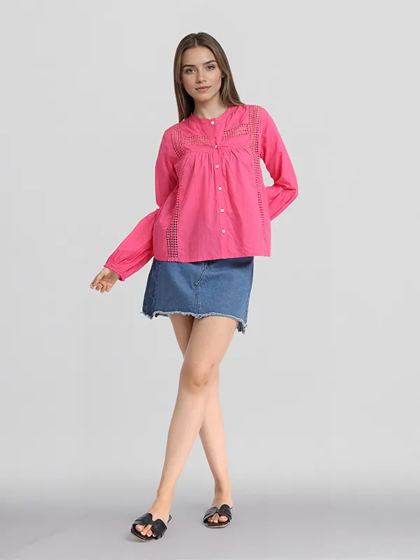 Chic By Tokyo Talkies Women Pink Solid Regular Top