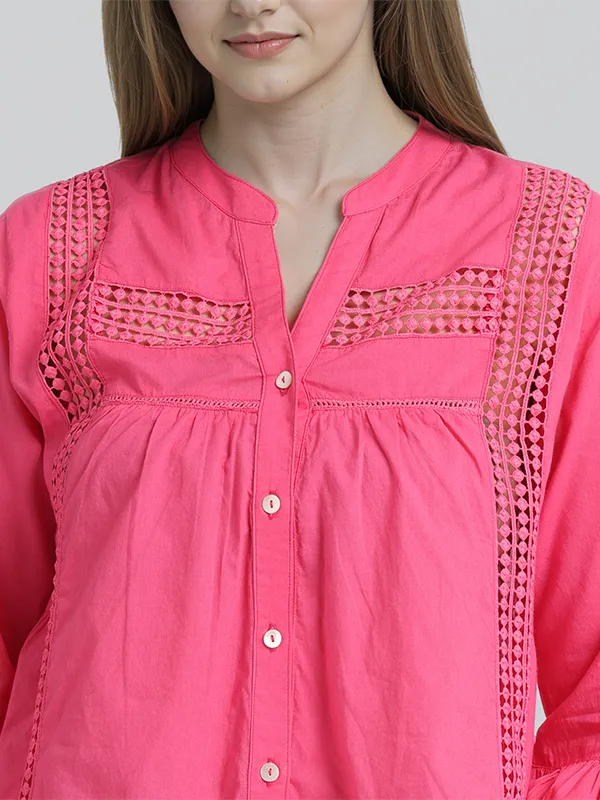 Chic By Tokyo Talkies Women Pink Solid Regular Top