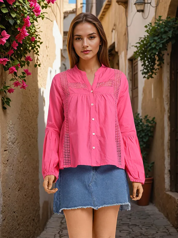 Chic By Tokyo Talkies Women Pink Solid Regular Top