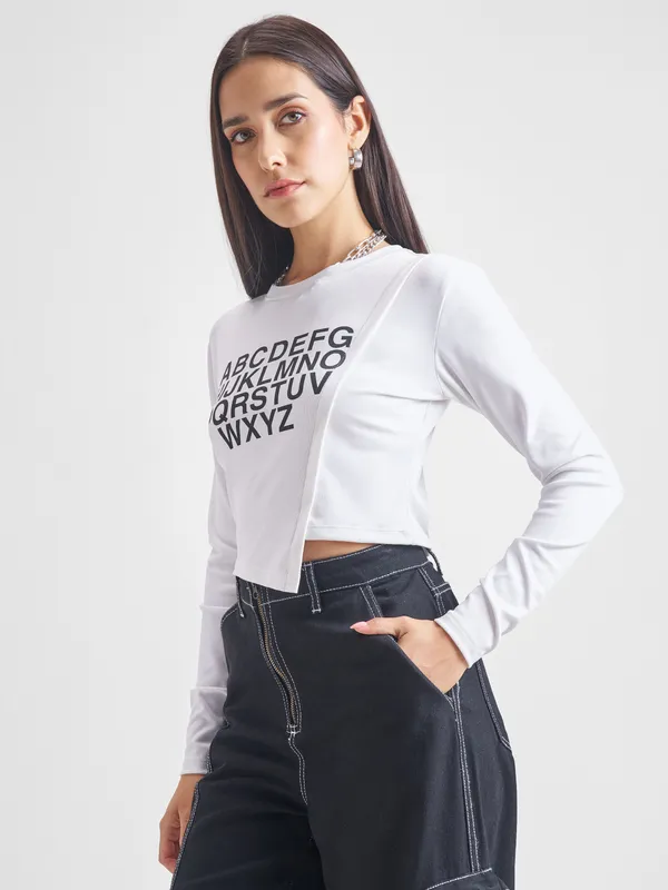 Street By Tokyo Talkies Women White Printed Regular Top