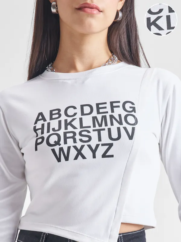 Street By Tokyo Talkies Women White Printed Regular Top