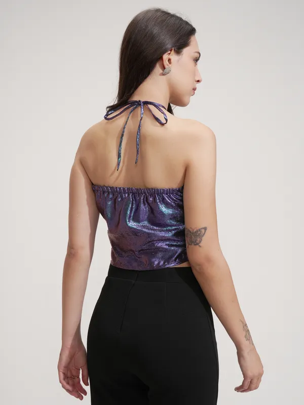 Tokyo Talkies Women Purple Solid Tube Top