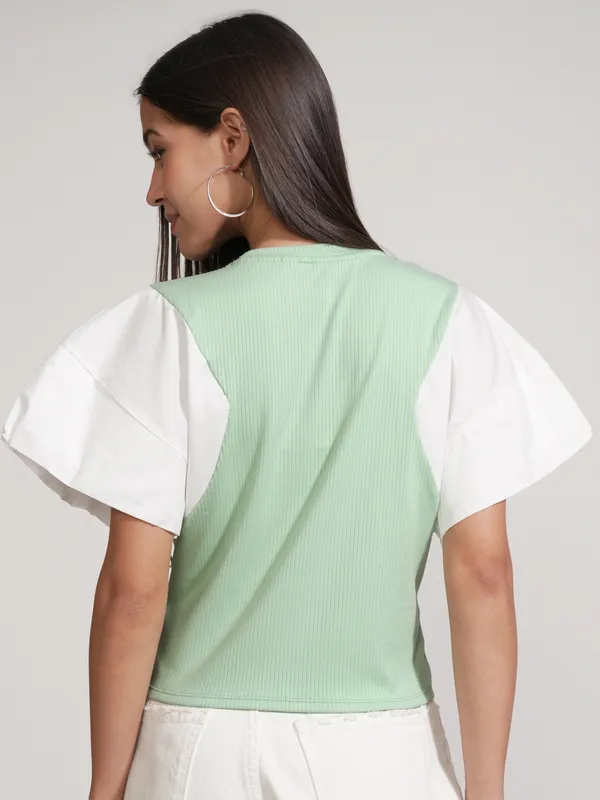 Tokyo Talkies Women Green Solid Regular Top