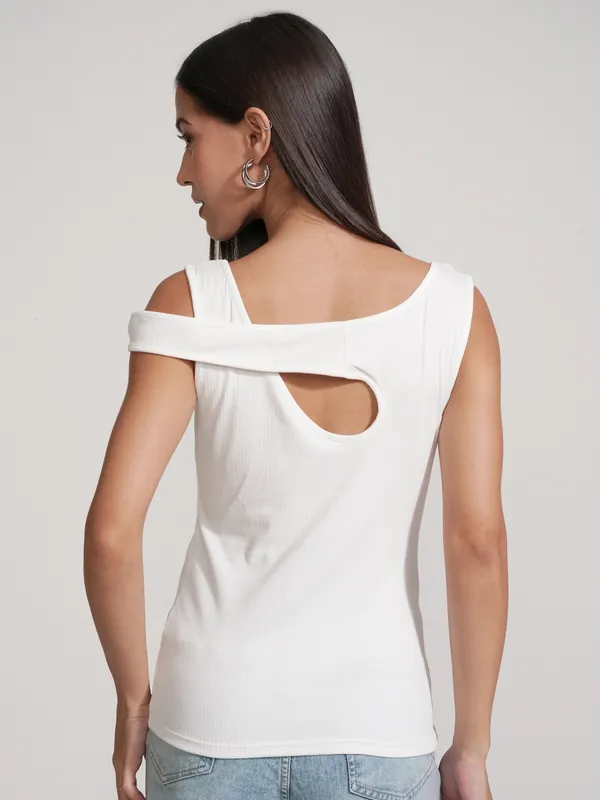 Tokyo Talkies Women White Solid Regular Top