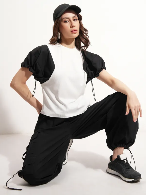 Tokyo Talkies Women White Solid Regular Top