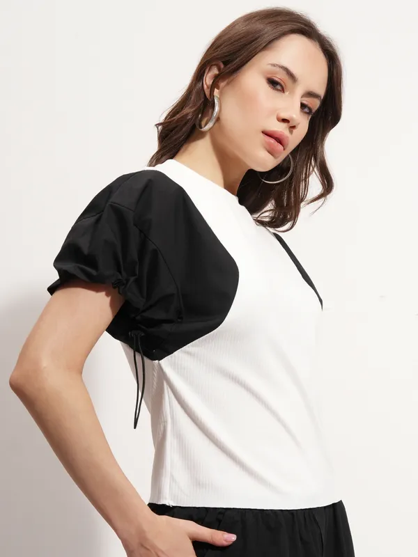Tokyo Talkies Women White Solid Regular Top