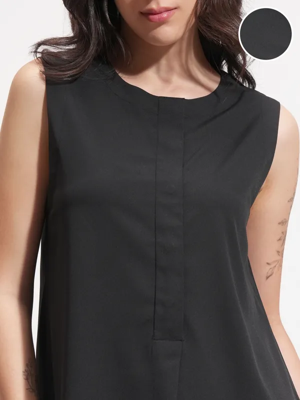 Tokyo Talkies Women Black Solid A-Line Top