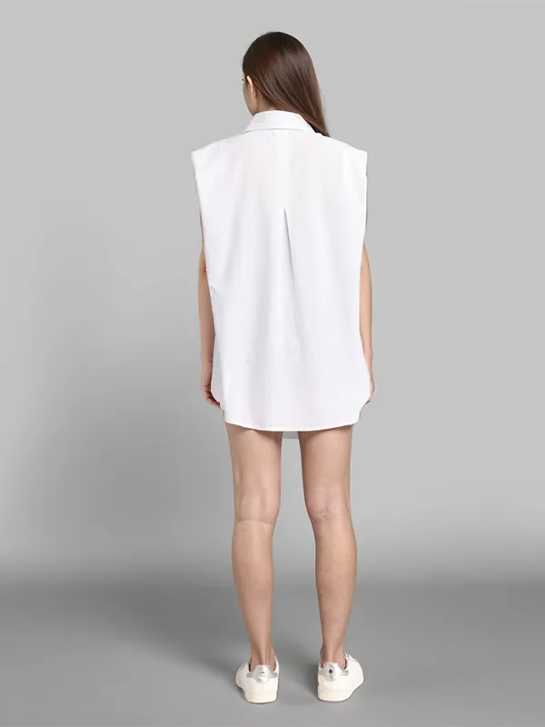 Chic By Tokyo Talkies Women White Solid Regular Top