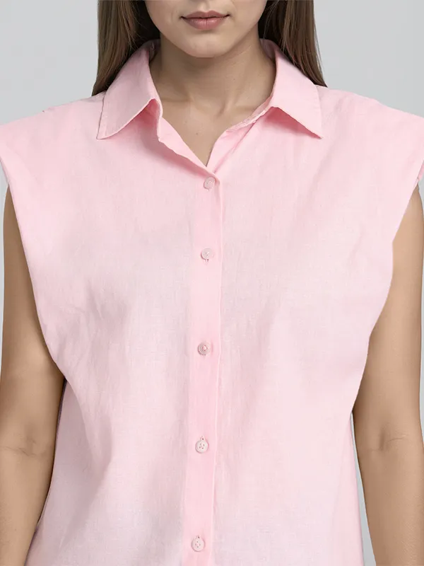 Chic By Tokyo Talkies Women Pink Solid Regular Top