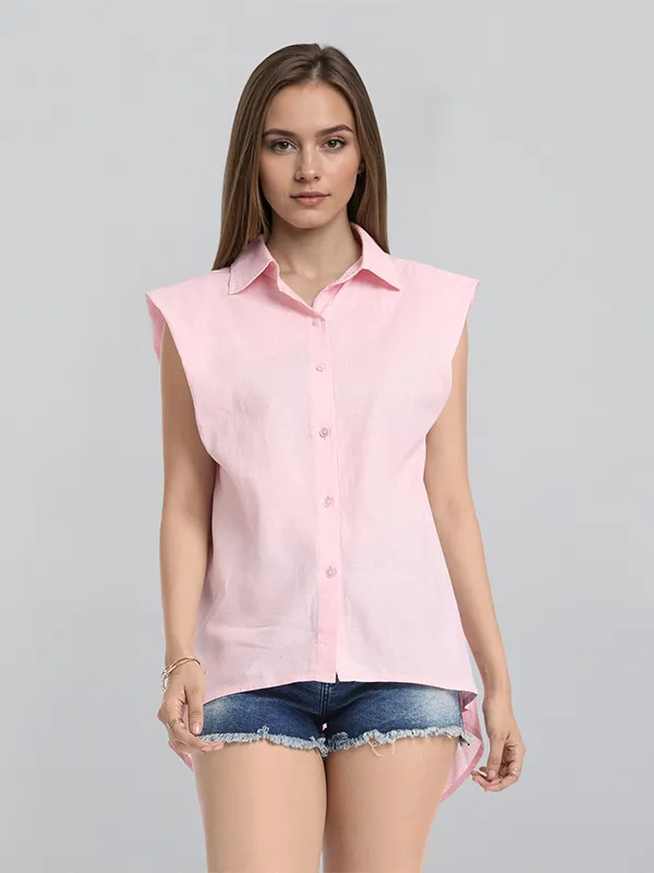 Chic By Tokyo Talkies Women Pink Solid Regular Top
