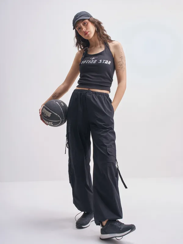 Tokyo Talkies Women Black Printed Regular Top