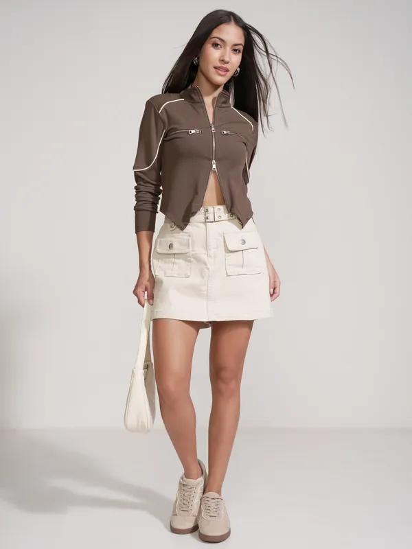 Tokyo Talkies Women Brown Solid Regular Top