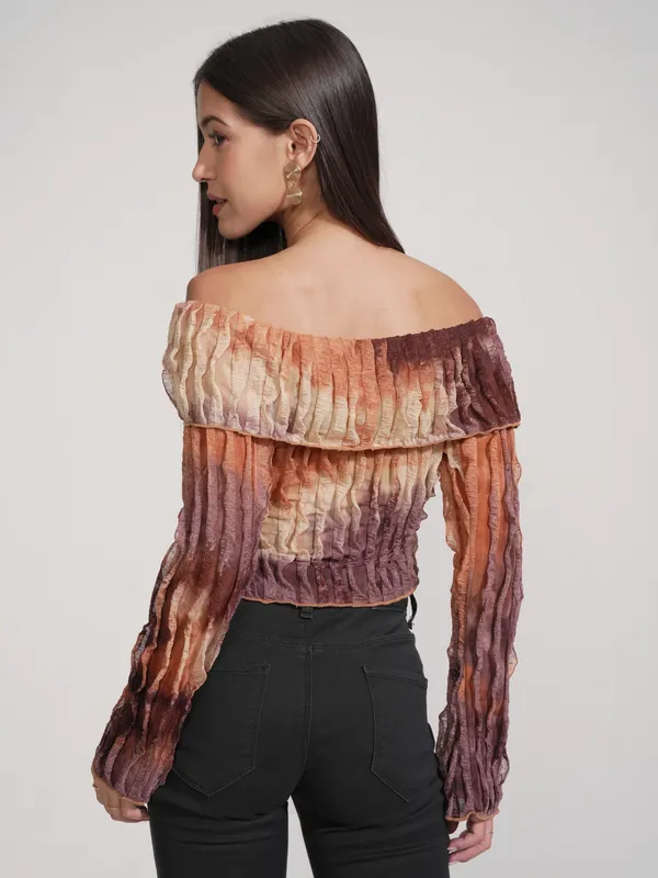 Tokyo Talkies Women Brown Printed Regular Top