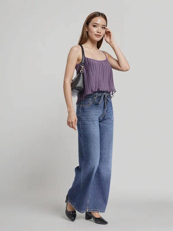 ESPYR By Tokyo Talkies Women Violet Striped Regular Top