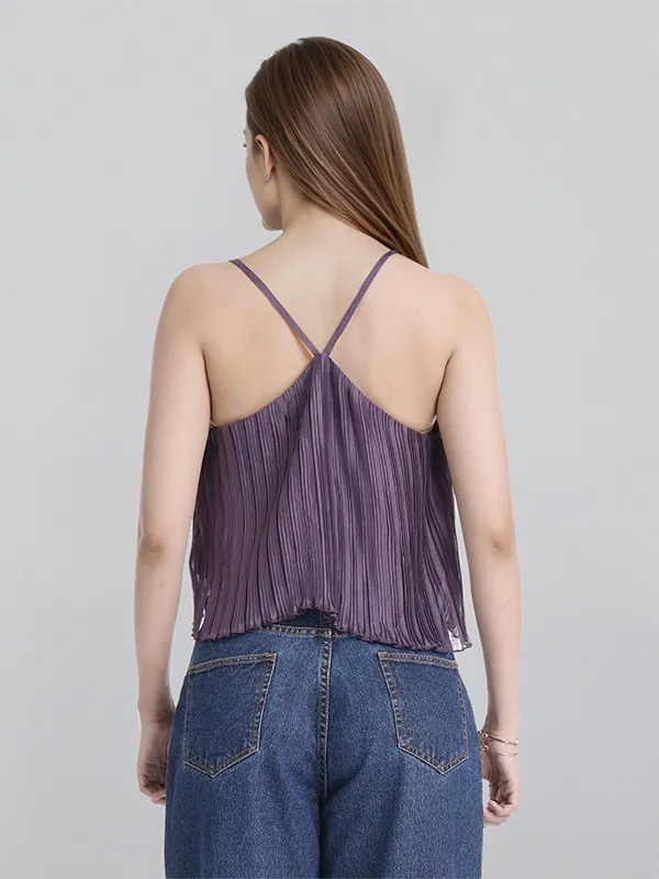 ESPYR By Tokyo Talkies Women Violet Striped Regular Top