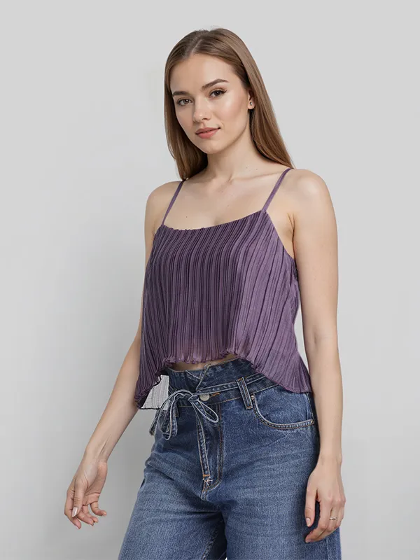 ESPYR By Tokyo Talkies Women Violet Striped Regular Top