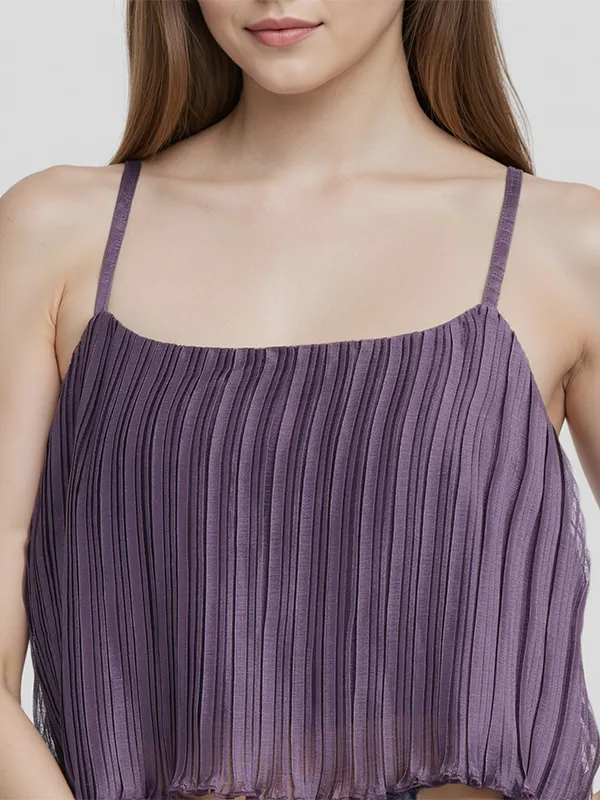 ESPYR By Tokyo Talkies Women Violet Striped Regular Top