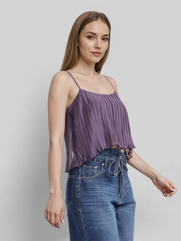 ESPYR By Tokyo Talkies Women Violet Striped Regular Top