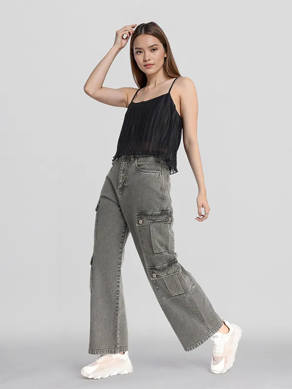 ESPYR By Tokyo Talkies Women Black Striped Regular Top