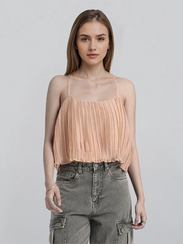 ESPYR By Tokyo Talkies Women Khaki Striped Regular Top