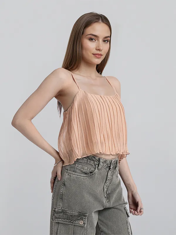 ESPYR By Tokyo Talkies Women Khaki Striped Regular Top