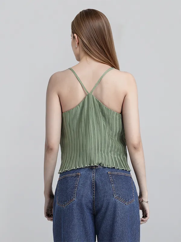 ESPYR By Tokyo Talkies Women Green Striped Regular Top