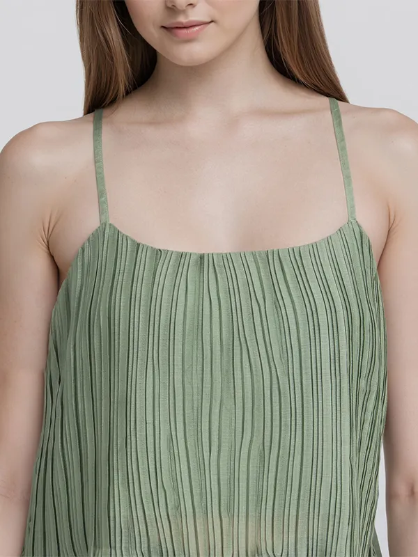 ESPYR By Tokyo Talkies Women Green Striped Regular Top