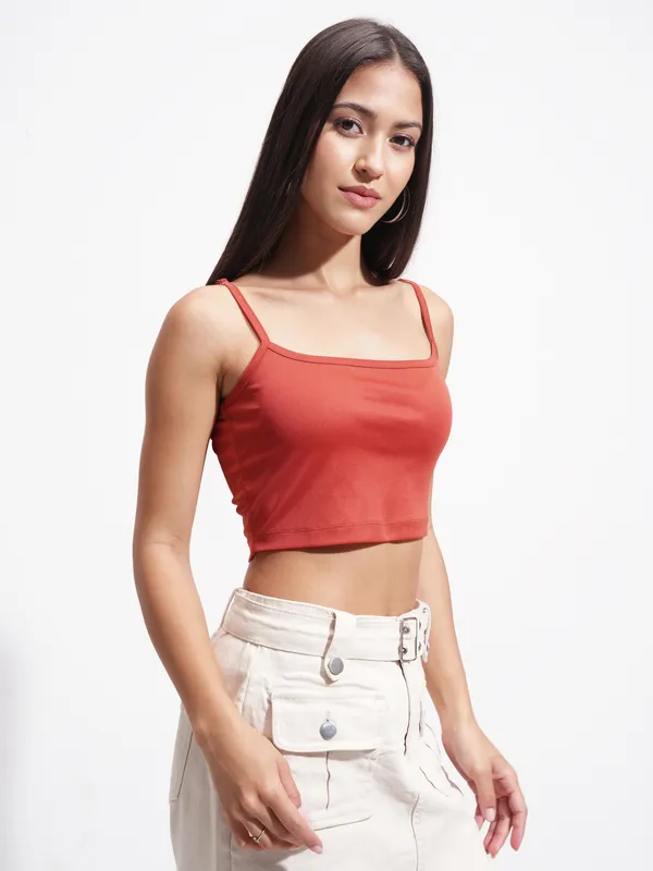 Tokyo Talkies Women Red Printed Regular Top