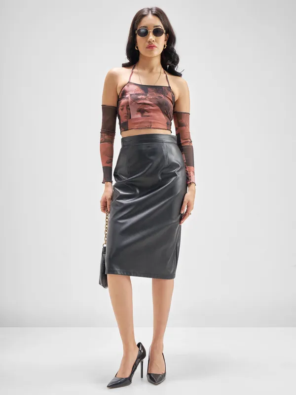 Tokyo Talkies Women Rust Printed Regular Top