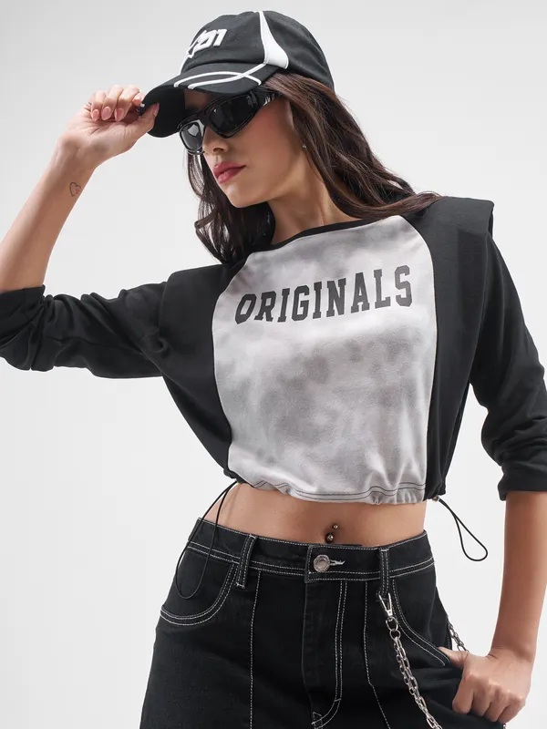 Street By Tokyo Talkies Women Black Printed Regular Top