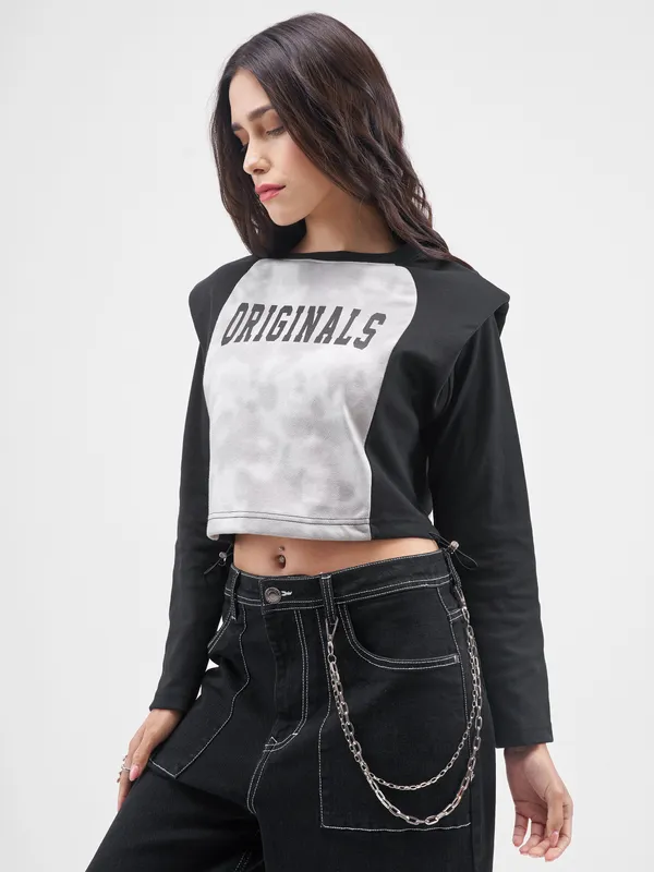 Street By Tokyo Talkies Women Black Printed Regular Top