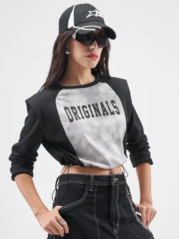 Street By Tokyo Talkies Women Black Printed Regular Top