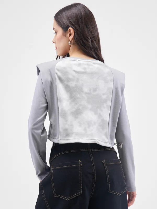 Street By Tokyo Talkies Women Grey Printed Regular Top