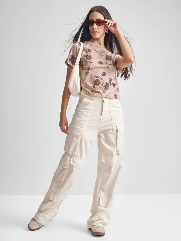 Tokyo Talkies Women Pink Printed Regular Top