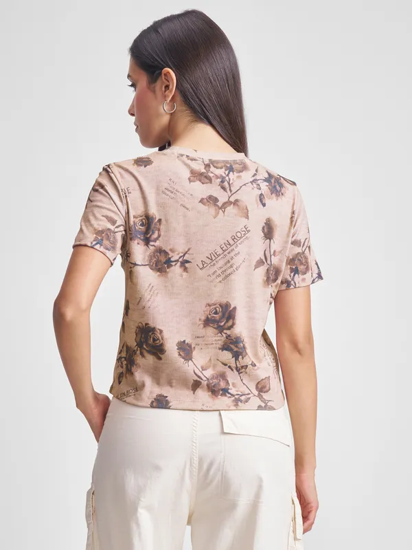 Tokyo Talkies Women Pink Printed Regular Top