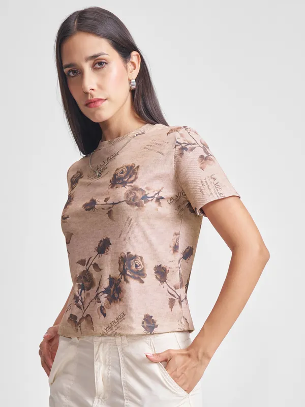 Tokyo Talkies Women Pink Printed Regular Top