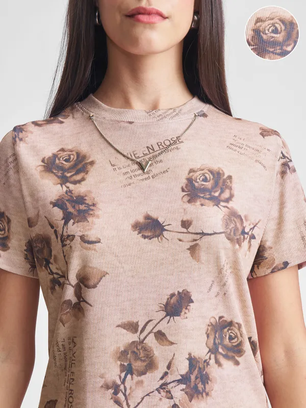 Tokyo Talkies Women Pink Printed Regular Top