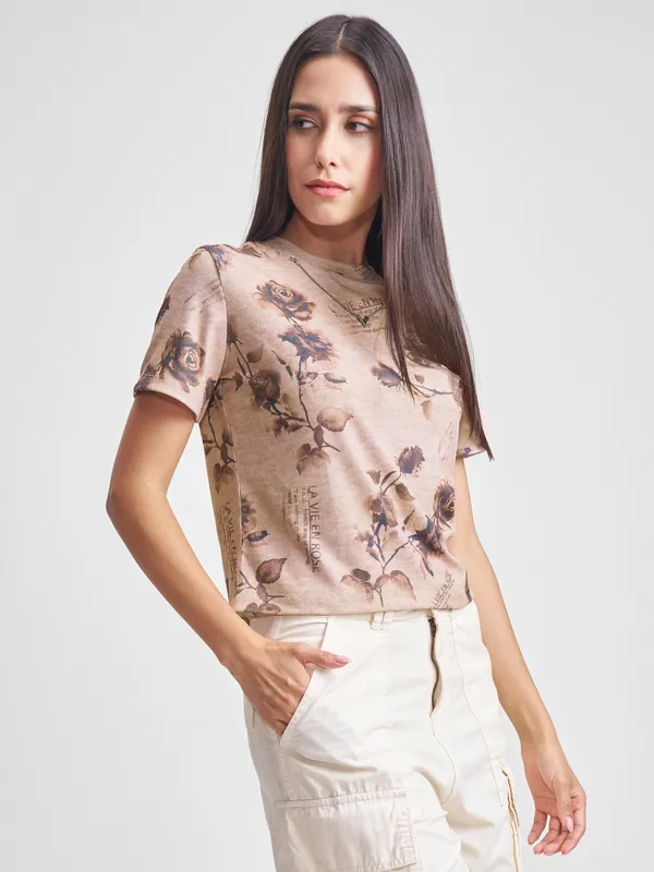 Tokyo Talkies Women Pink Printed Regular Top