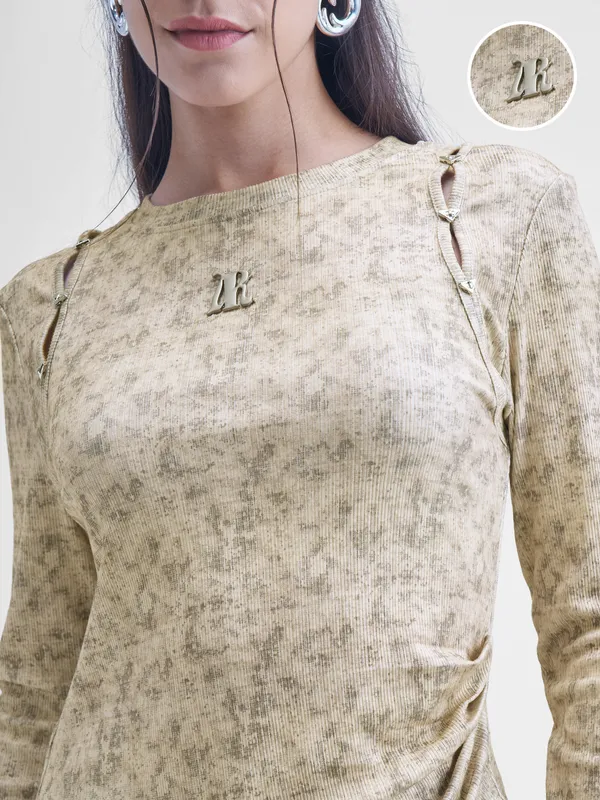 Street By Tokyo Talkies Women Brown Printed Shirt Style Top