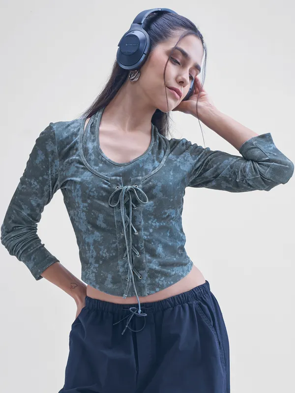 Street By Tokyo Talkies Women Black Printed Shirt Style Top