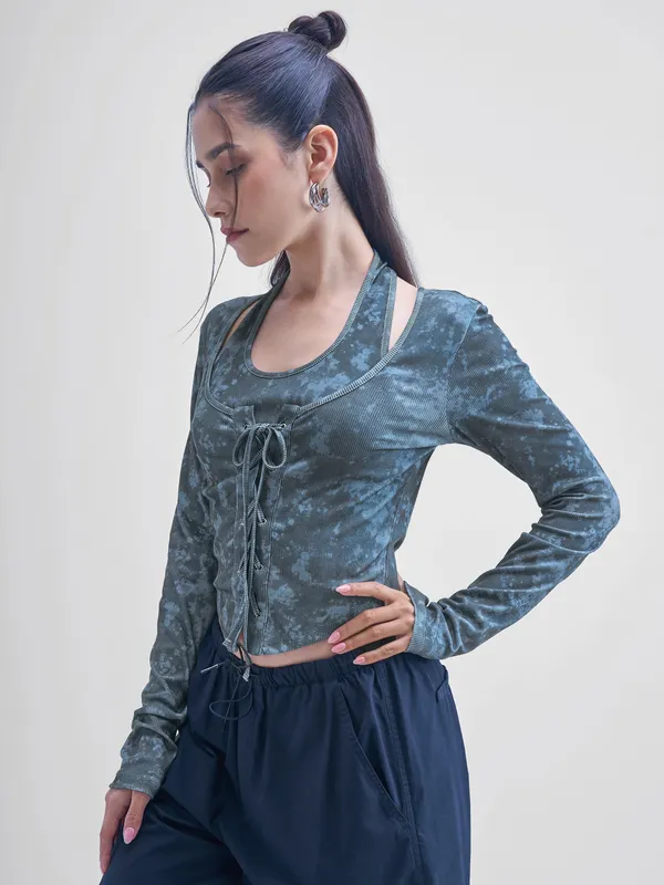 Street By Tokyo Talkies Women Black Printed Shirt Style Top