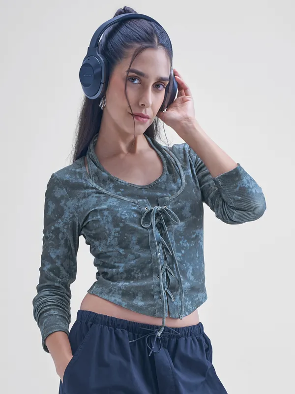 Street By Tokyo Talkies Women Black Printed Shirt Style Top